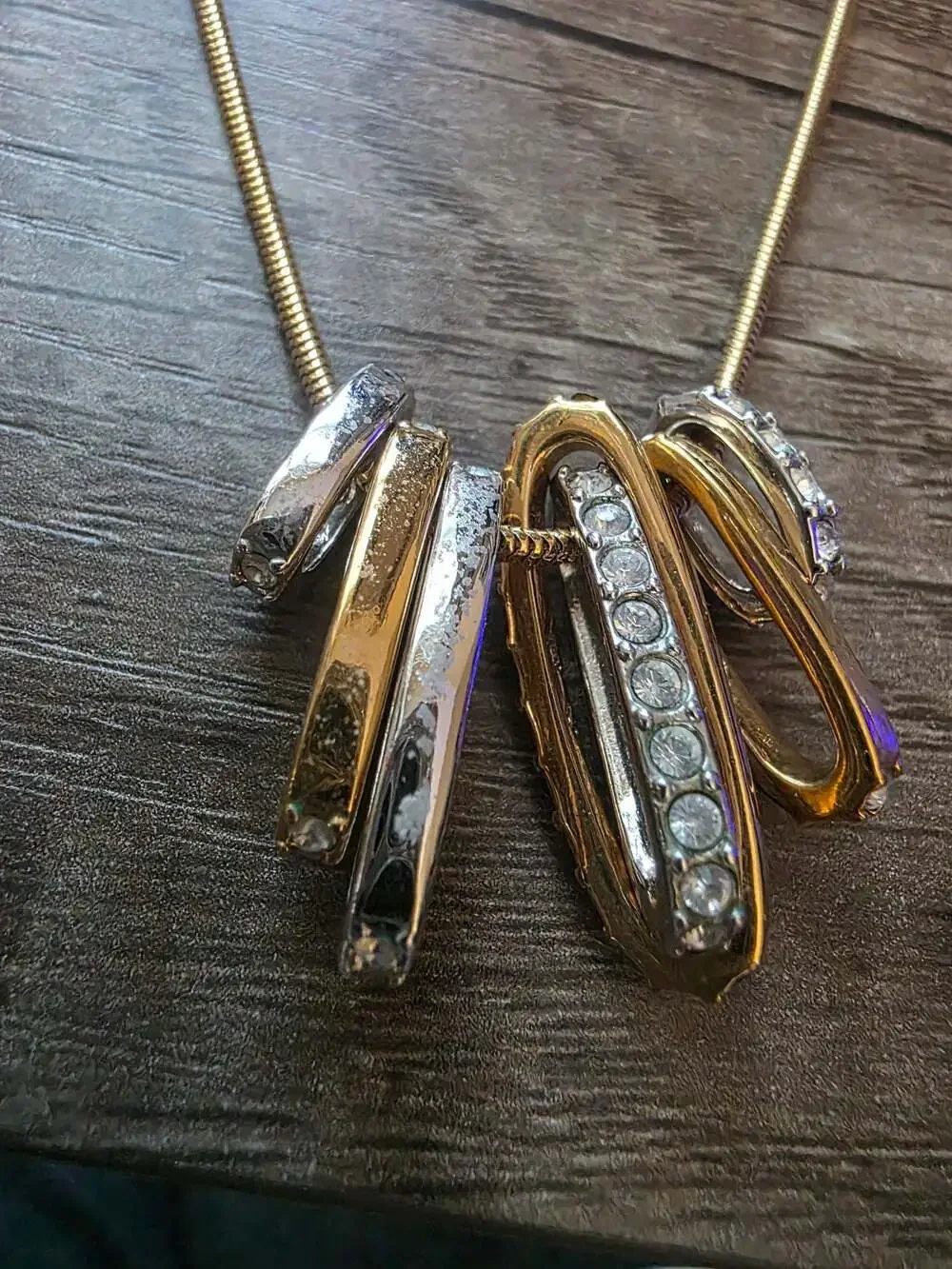 Swarovski Hyperbola Pendant, Mixed Cuts, White, Mixed Metal Finish Necklace - ,